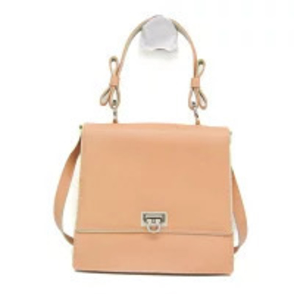 Salvatore Ferragamo Gancini Vara Ribbon Handle Leather Pale Shoulder Bag Orange